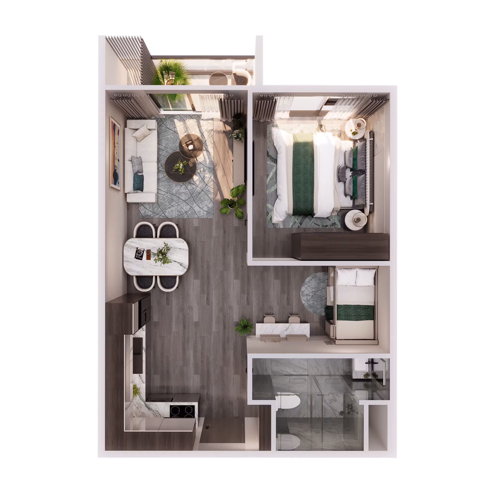 Căn hộ 01PN+ với thiết kế tối ưu không gian sống mang đến sự tinh tế nhưng vẫn đầy đủ công năng