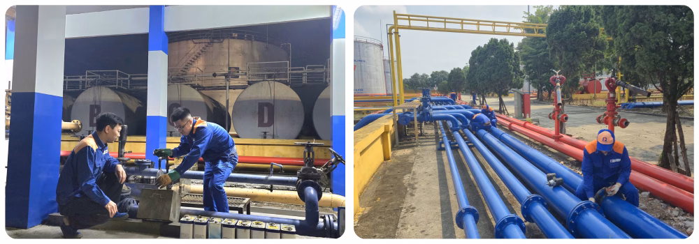 Sự bền bỉ và chuyên nghiệp trong mỗi ca làm việc tại Tổng kho Petrolimex Đức Giang